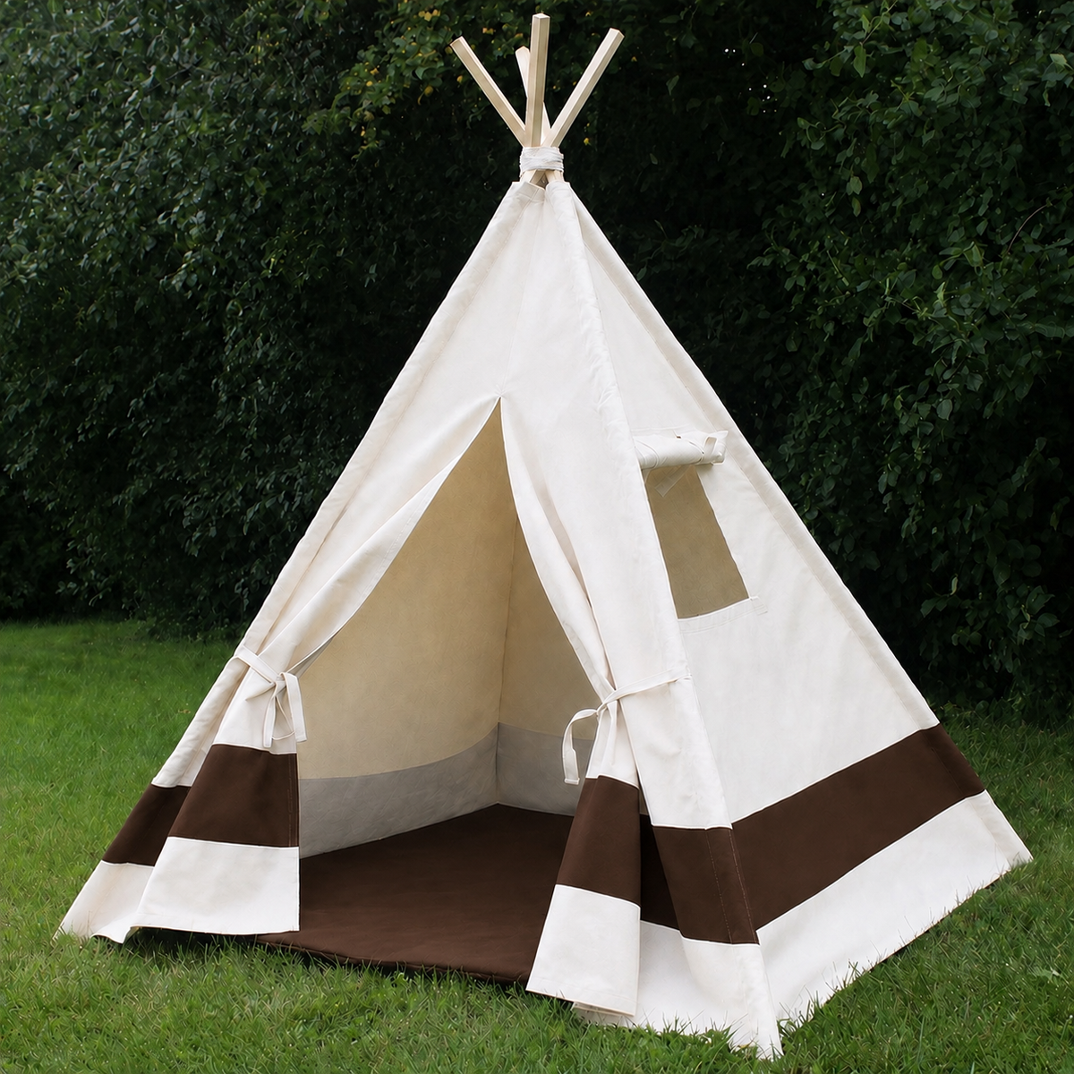Color Block Canvas Kids Teepee with Window, Choose Your Color Stripe