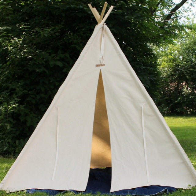 Large Tall, XL or XXL Natural Canvas Kids Teepee, Three Sizes, 7 or 8 foot poles, Large Play Tents