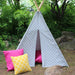 Kids Teepee Tent, Gray Polka Dot, Five Sizes, Gift for Kids, as seen on House Hunters International