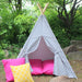 Kids Teepee Tent, Gray Polka Dot, Five Sizes, Gift for Kids, as seen on House Hunters International