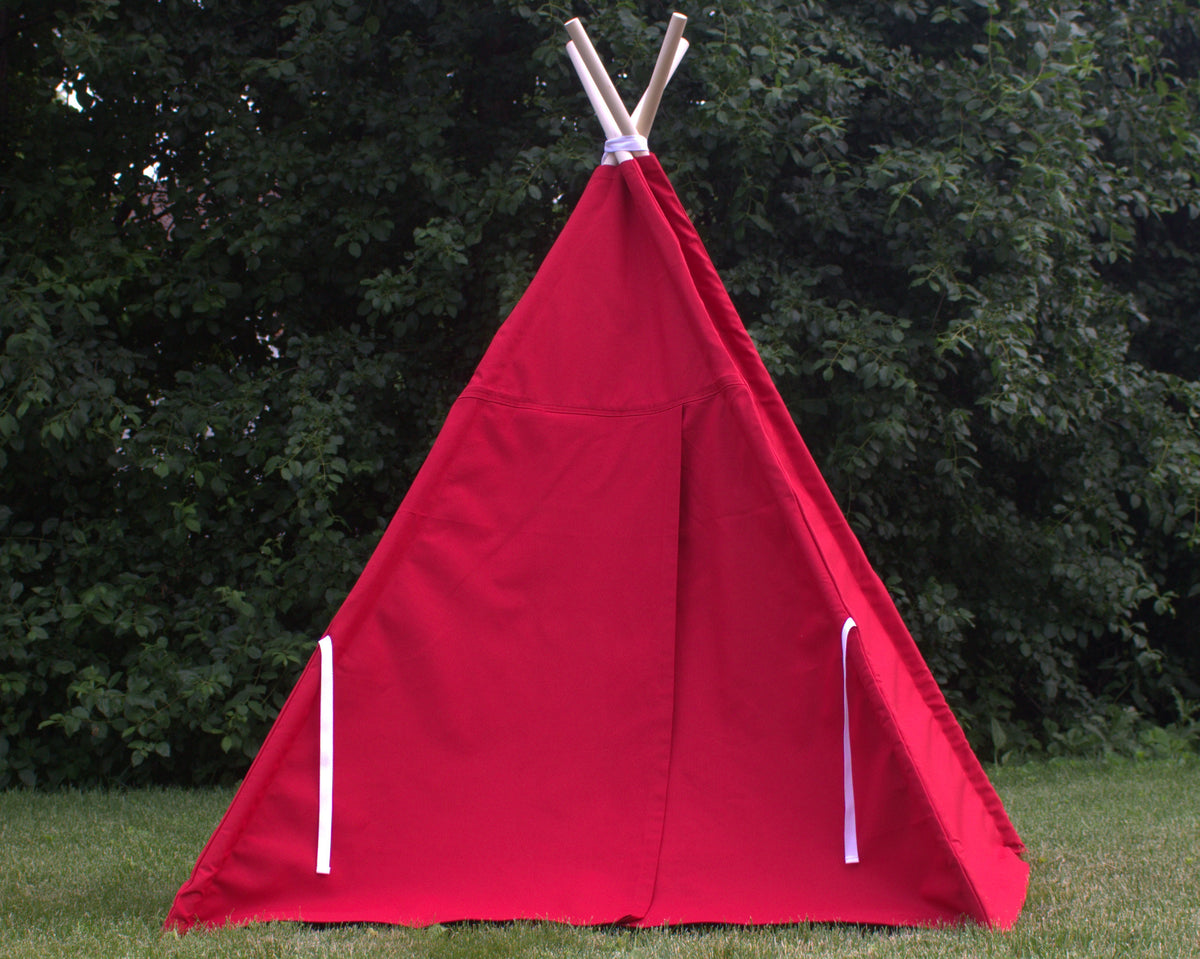 Canvas Kids Teepee Play Tent with Window, 14 Colors, 5 Sizes