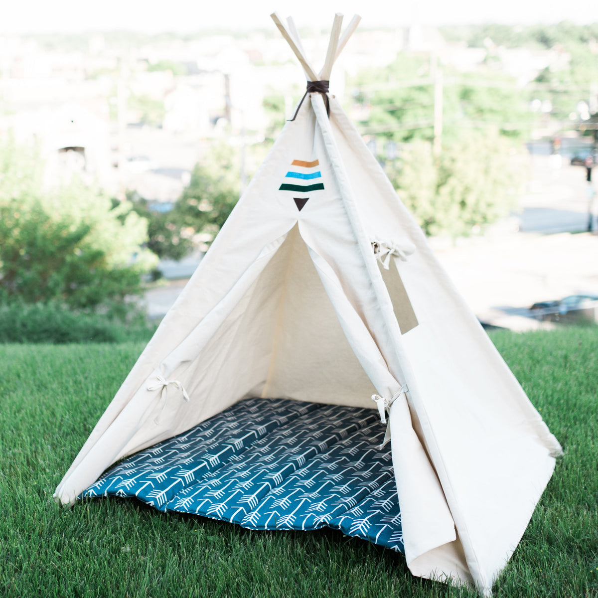 Organic Canvas Kids Tent, Tribal Boho Teepee Childrens Tepee Playhouse, Four Sizes