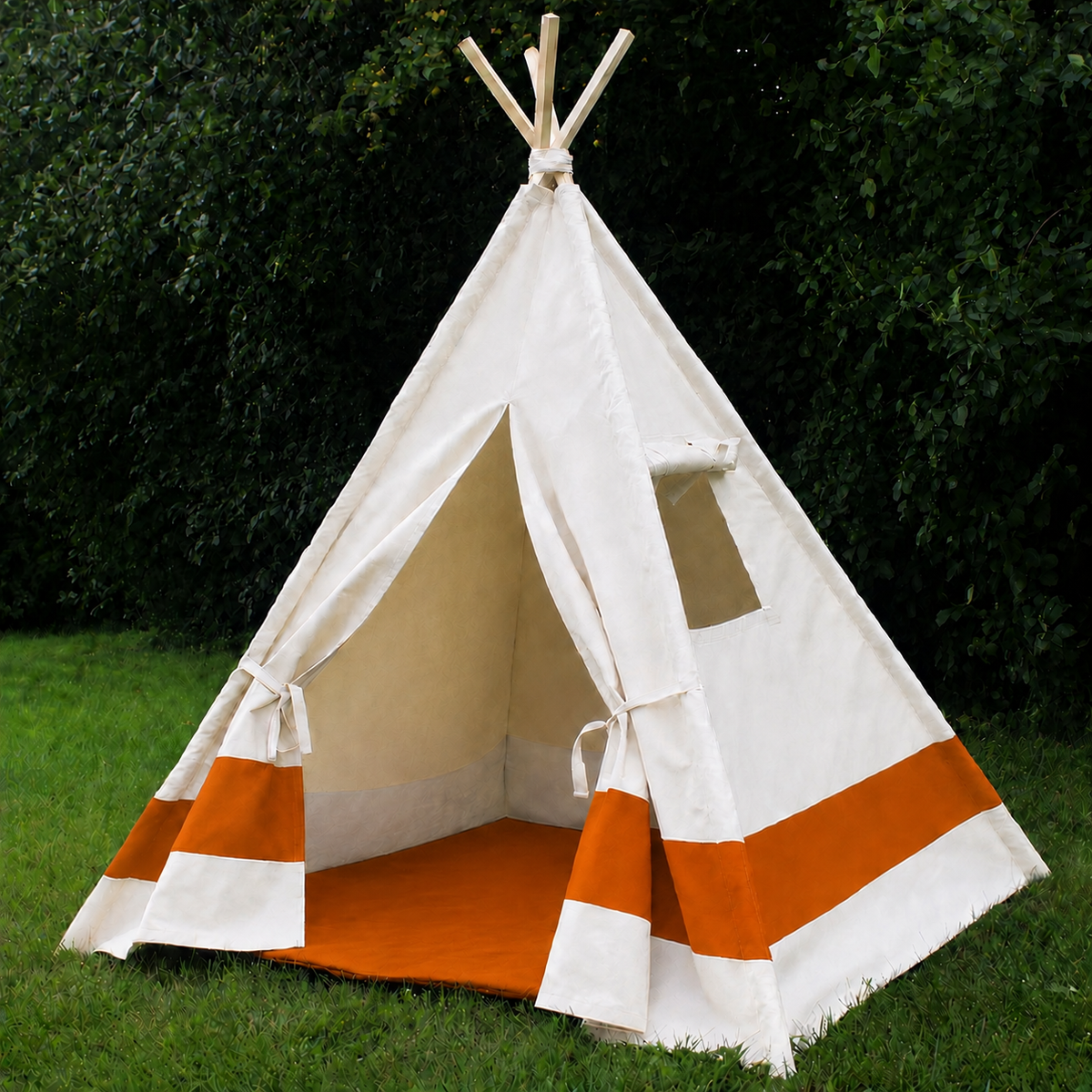 Color Block Canvas Kids Teepee with Window, Choose Your Color Stripe