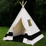 Color Block Canvas Kids Teepee with Window, Choose Your Color Stripe