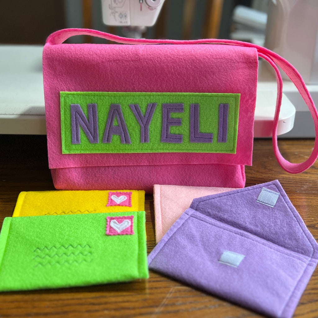 Kids Personalized Mail Bag and Working Envelopes for Pretend Play