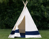 Color Block Canvas Kids Teepee with Window, Choose Your Color Stripe