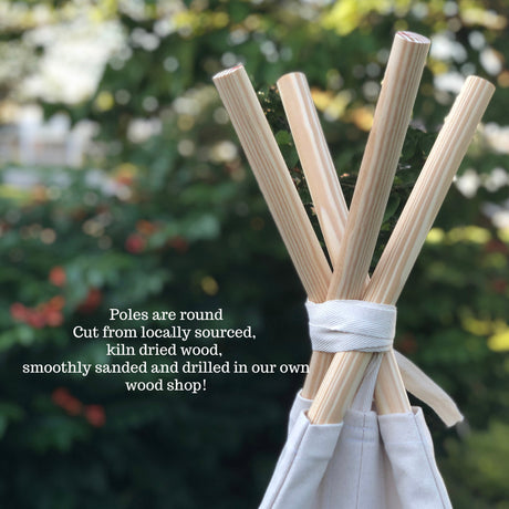 Canvas Play Teepee Tent for Kids, Five Sizes Available, Can Include Window
