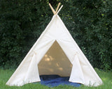 Teepee Large Canvas Kids Play Tent, Five Sizes, Can Include Window, Tee Pee, Kids Teepee, Playhouse, Fully Assembled