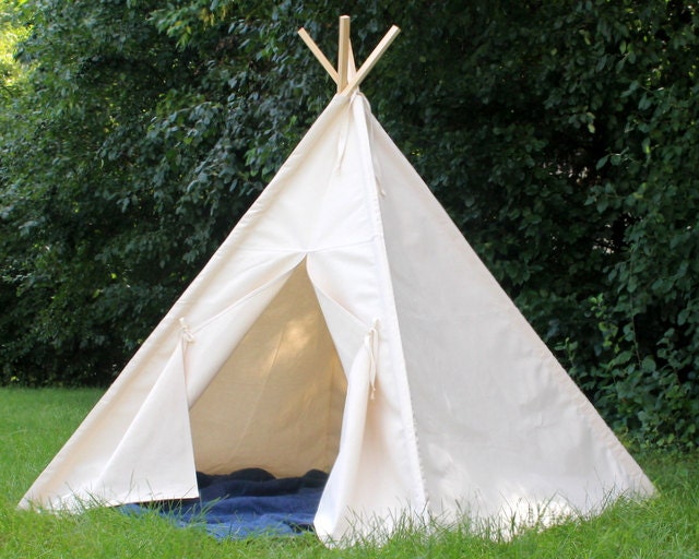Teepee Large Canvas Kids Play Tent, Five Sizes, Can Include Window, Tee Pee, Kids Teepee, Playhouse, Fully Assembled