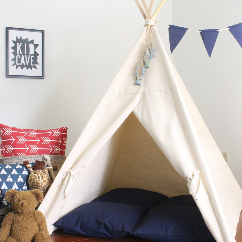Kids Teepee, Play Tent with Overlapping Doors, Secret Hiding Place, Five Sizes Available, with Window
