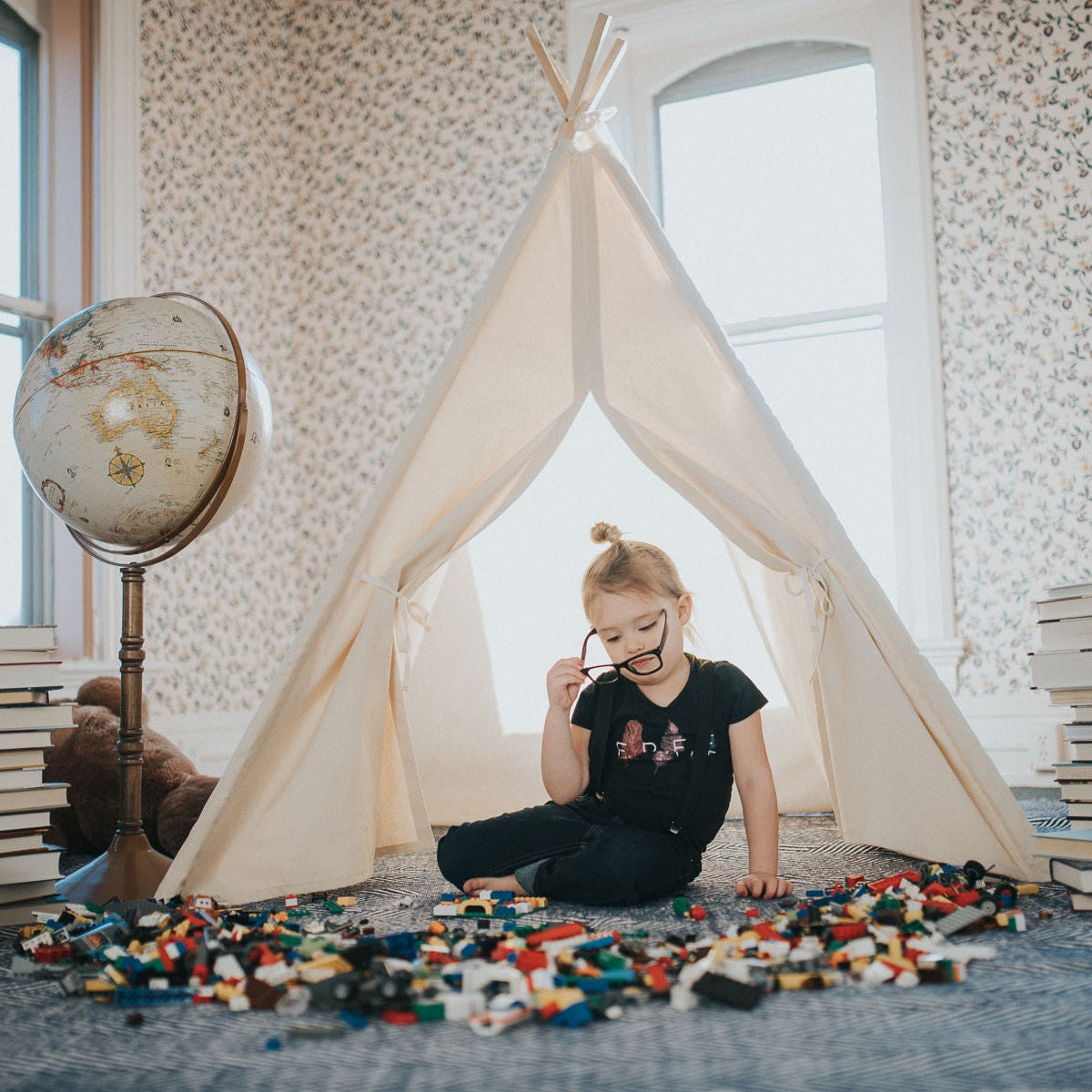Kids Teepee Play Tent, 5 Sizes with Window, Ships FULLY ASSEMBLED – The Playhouse Kid