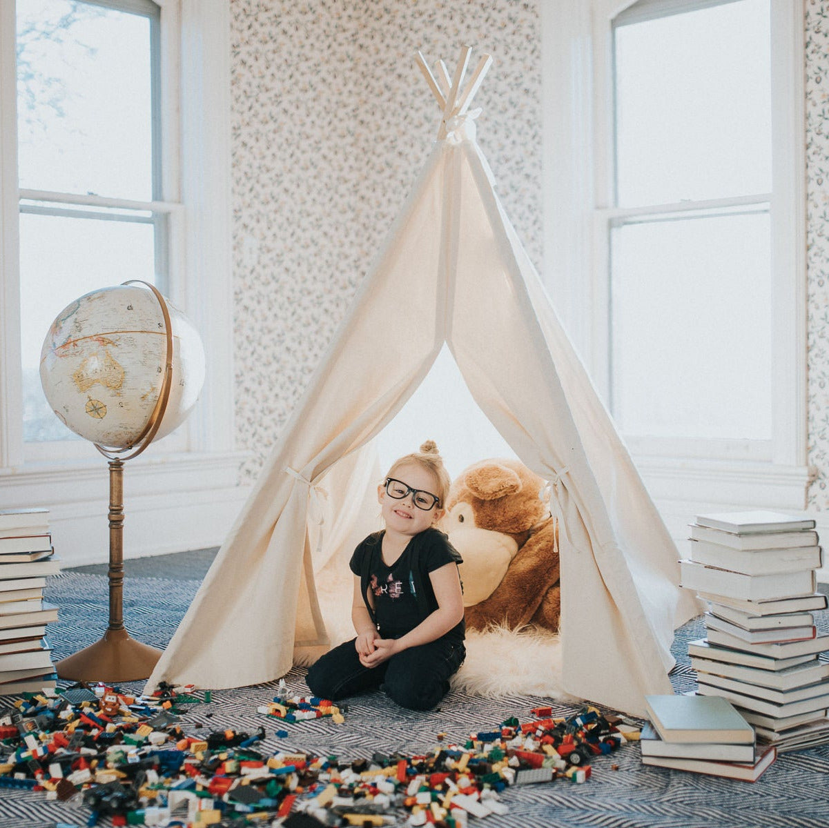 Kids Teepee Play Tent, 5 Sizes with Window, Ships FULLY ASSEMBLED – The Playhouse Kid