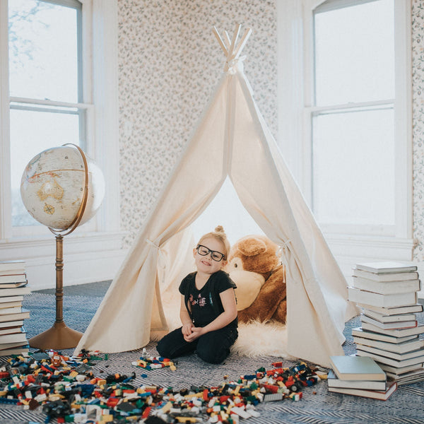 Kids Teepee Play Tent, 5 Sizes with Window, Ships FULLY ASSEMBLED