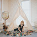 kids natural canvas teepee with a window