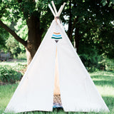 Kids Tribal Canvas Teepee with Window, Five Sizes, Can Include Arrows or Natural Mat, Boho Play Tent, Playhouse