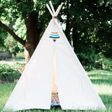 Kids Teepee with Window, Tribal Motif Over Door, Five Sizes Available, Playhouse, Fully Assembled