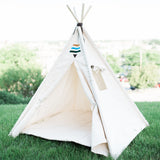 Kids Teepee with Window, Tribal Motif Over Door, Five Sizes Available, Playhouse, Fully Assembled