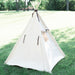 Kids Canvas Teepee Play Tent with Roll Up Door and Window, Two Great Sizes, With Blue Arrows or Natural Mat