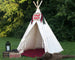 Kids Canvas Teepee Tent With Window, Mat and Personalized Banner, FIVE Sizes