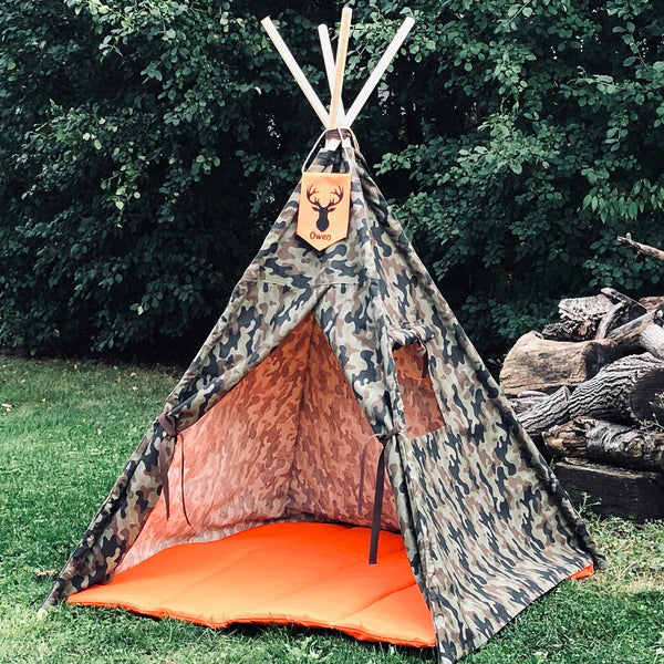 Camouflage Kids Teepee, 5 Sizes Available, Can Include Teepee Mat and ...