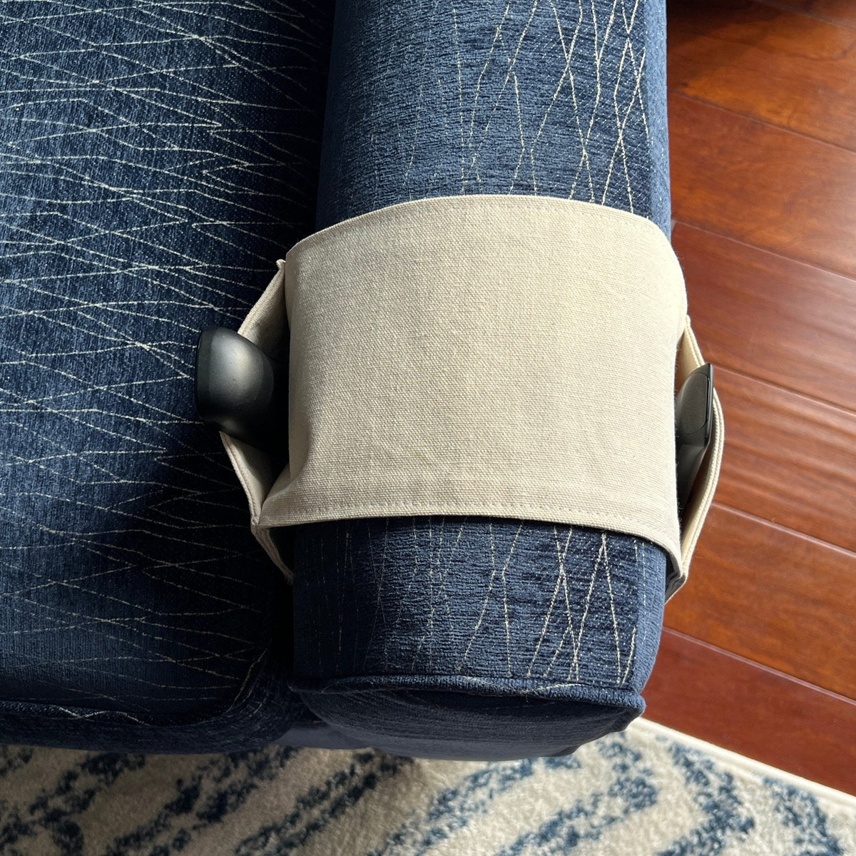 Remote Control Caddy for Armrest, personalized for dad or mom, cell phone Holder, couch caddy, living room organizer