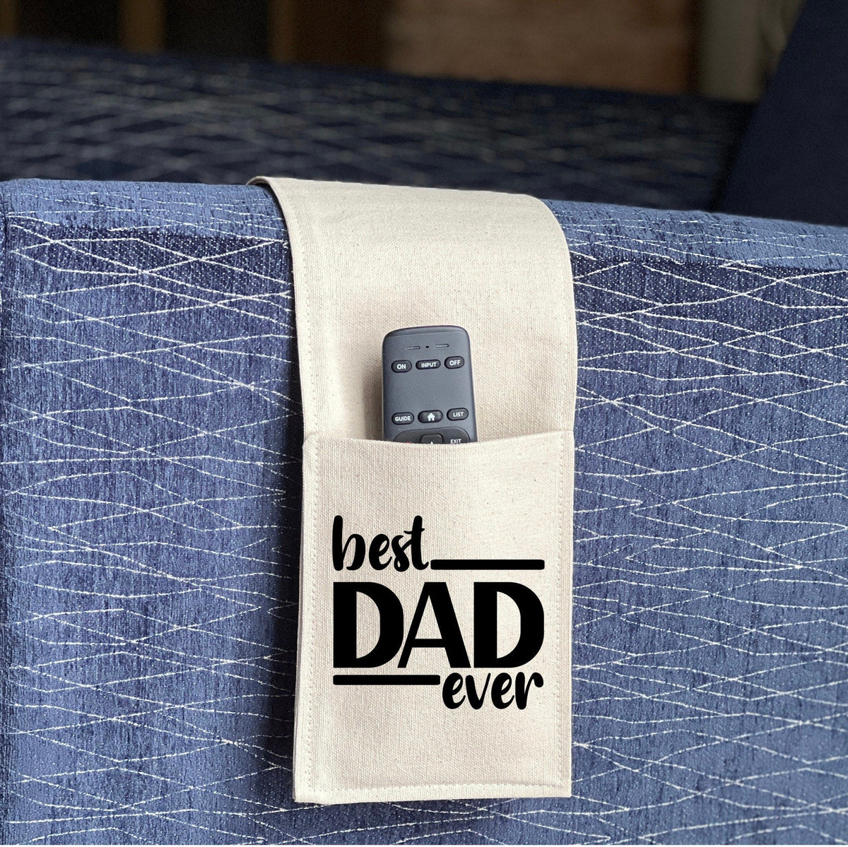 Remote Control Caddy for Armrest, Best Dad Ever, cell phone Holder, couch caddy, living room organizer