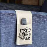 Remote Control Caddy for Armrest, Best Aunt Ever, 2 pockets, cell phone Holder, couch caddy, living room organizer
