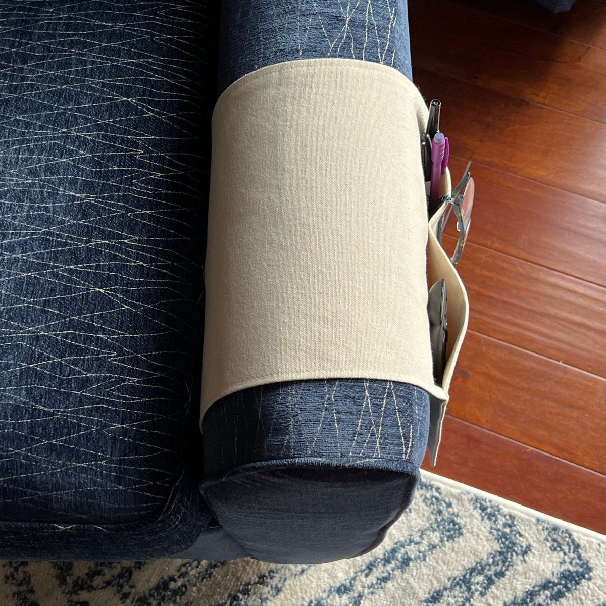 3 Pocket Chair Caddy for Armrest, 7 Colors Available, hold your glasses, cell phone, couch caddy, living room organizer