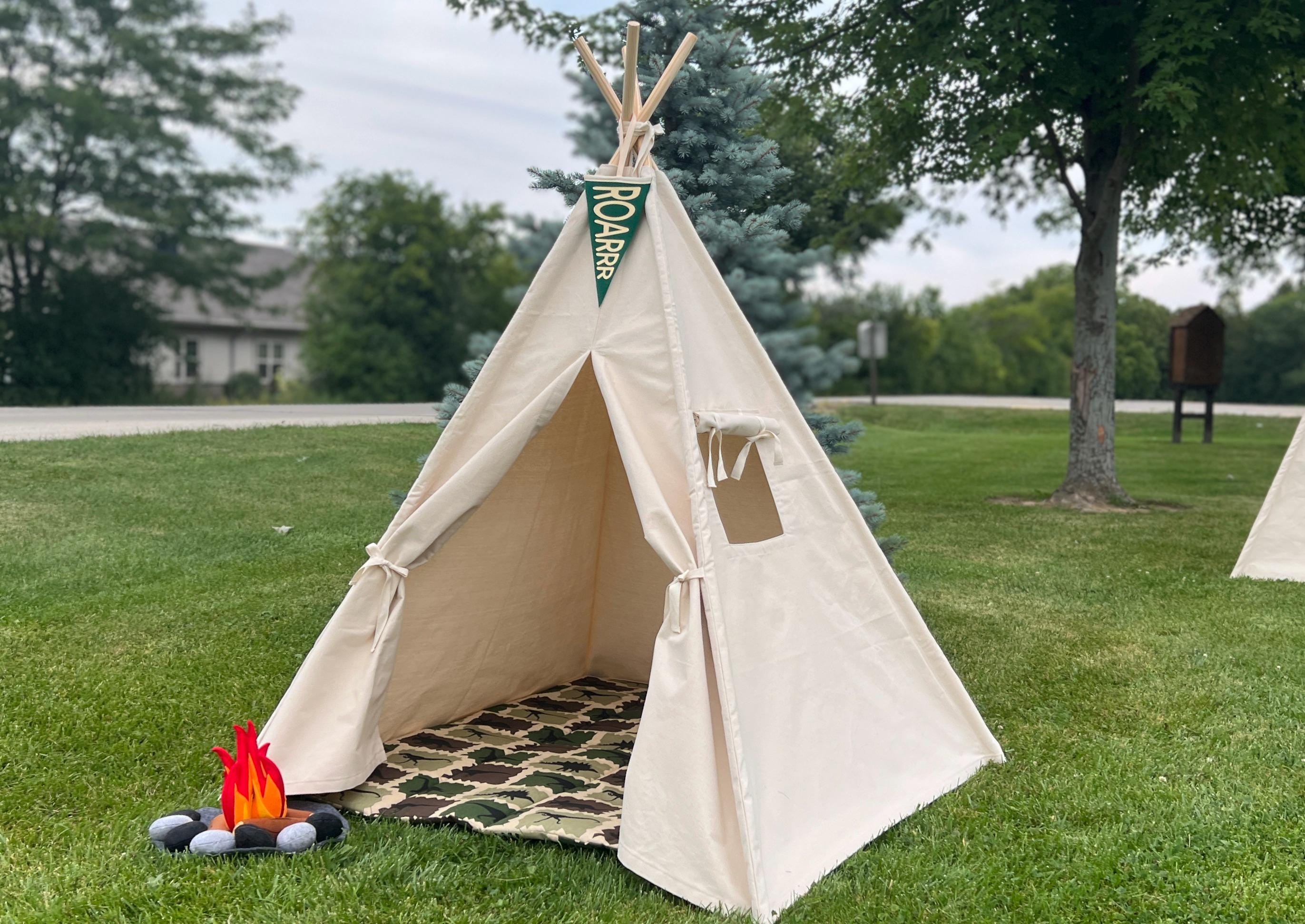 Kids Canvas Teepee Tent, Dinosaur Teepee – The Playhouse Kid