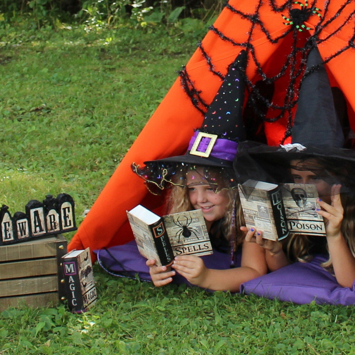 Orange Canvas Kids Teepee Play Tent, Four Sizes, Can Include Window, Halloween Teepee, Photo Prop Teepee, Poles Included