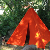 Orange Canvas Kids Teepee Play Tent, Four Sizes, Can Include Window, Halloween Teepee, Photo Prop Teepee, Poles Included