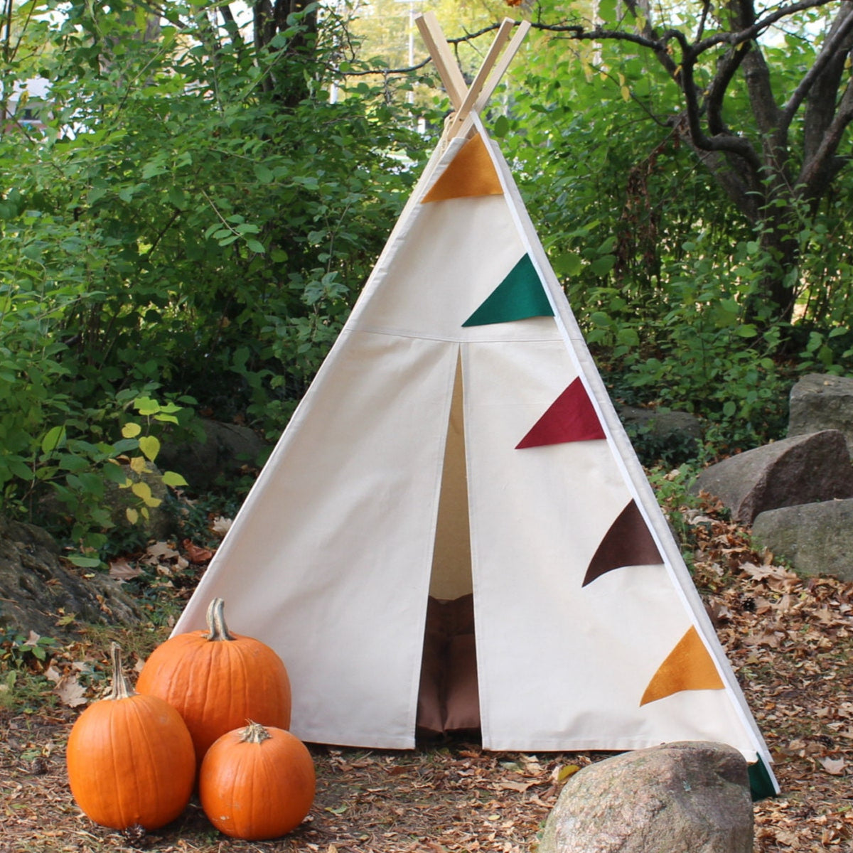Kids Teepee Tent, Five Sizes, Can Include Window, Kids Tent Playhouse, Choose Your Colors for Banner