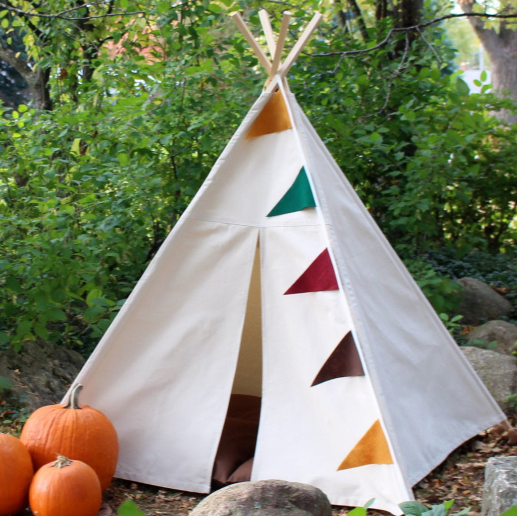 Kids Teepee Tent, Five Sizes, Can Include Window, Kids Tent Playhouse, Choose Your Colors for Banner