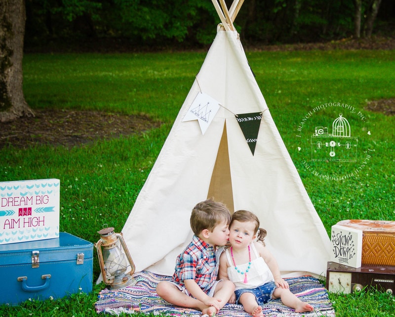 Kids Teepee Play Tent, Five Sizes Available, Can Include Window, Canvas Teepee, Natural Color
