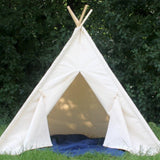 Canvas Teepee, Five Sizes That Can Include Window, Kids Play Tent, Teepee, Tie Open, Tie Closed, Poles Included