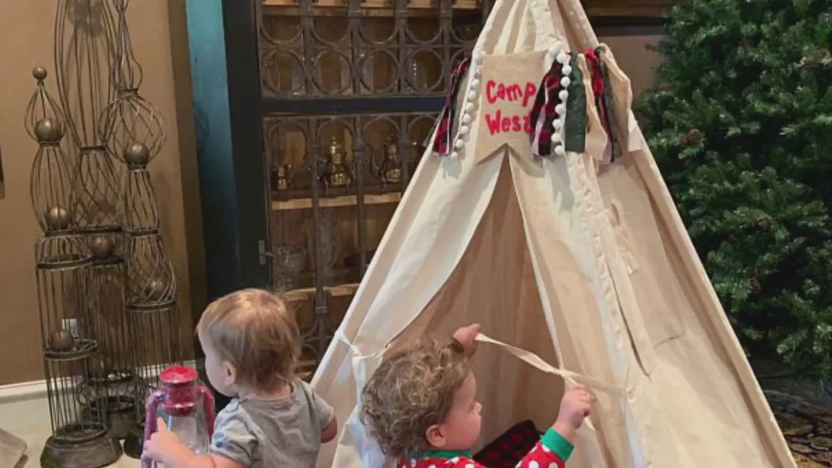 Kids Teepee, Play Tent with Overlapping Doors, Secret Hiding Place, Five Sizes Available, with Window