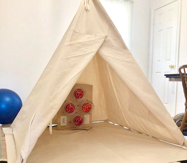 Sauna Tent Teepee Made with Organic Canvas, Red Light Tent in Three Sizes, Light NOT included