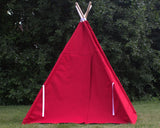 Canvas Kids Teepee Play Tent with Window, 14 Colors, 5 Sizes