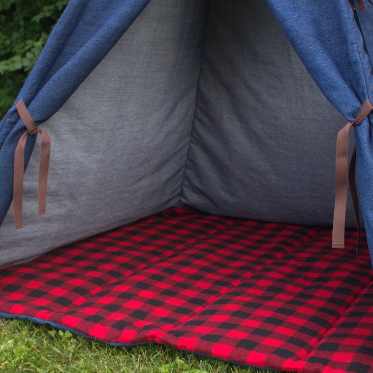 Buffalo Check and Denim Teepee Mat