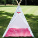 White kids teepee tent with tribal stripes
