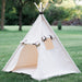 Organic Canvas Teepee, Play Tent with Unique Roll Up Door, Kids Tepee with Window, Two Sizes