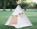 Organic Canvas Teepee, Play Tent with Unique Roll Up Door, Kids Tepee with Window, Two Sizes
