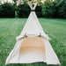 Organic Canvas Teepee, Play Tent with Unique Roll Up Door, Kids Tepee with Window, Two Sizes