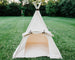 Organic Canvas Teepee, Play Tent with Unique Roll Up Door, Kids Tepee with Window, Two Sizes