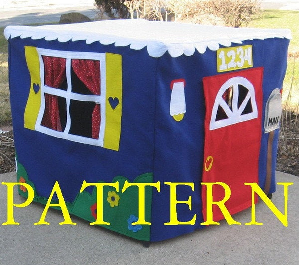 Standard Card Table Playhouse PATTERN, Instant Download ebook only, Sew Your Own Card Table Playhouse