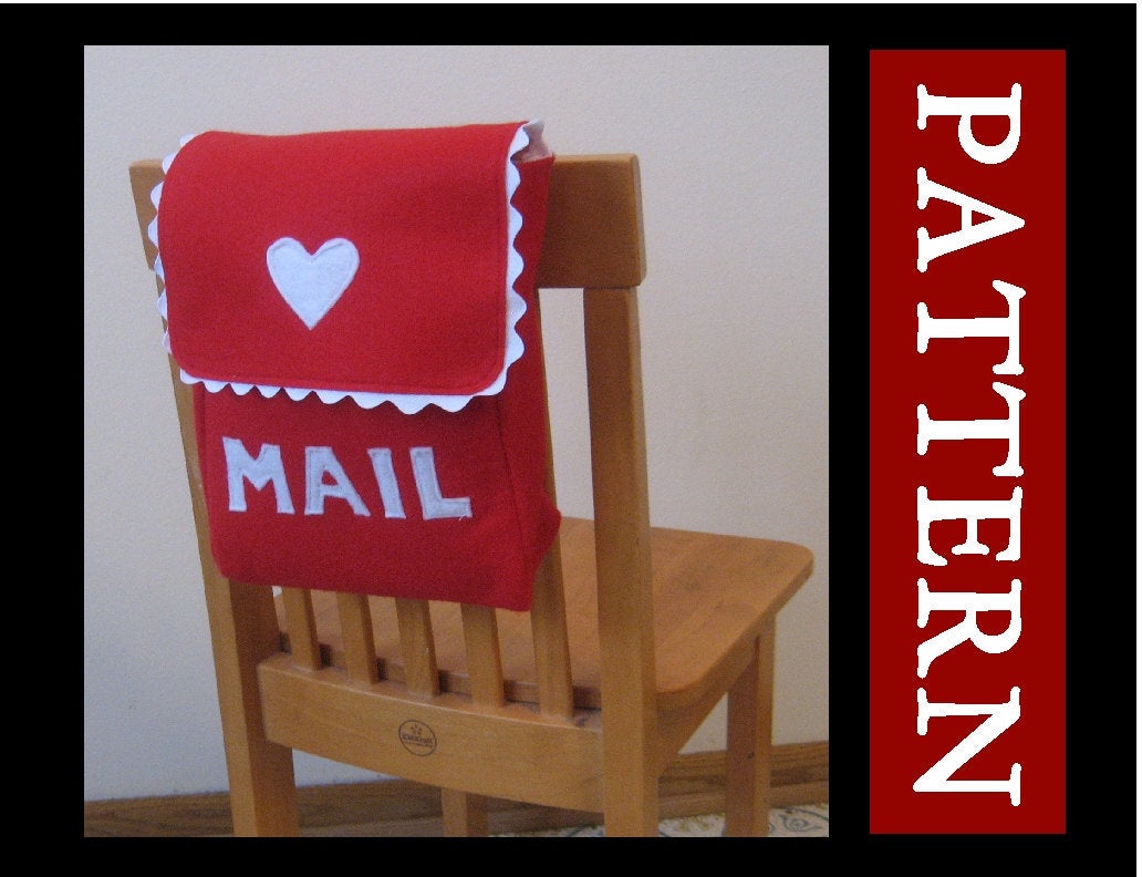 Valentine Mailbox Chair Backer Pattern, Personalizable, INSTANT Download, Digital File ebook, Sew it Yourself, Includes Full Alphabet Set