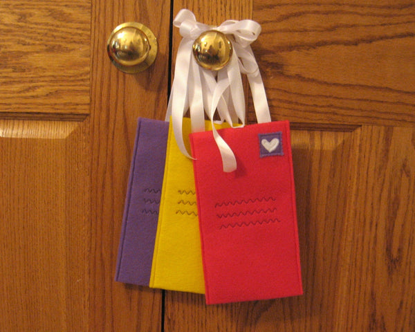 Working Envelope for your Doorknob,  Opens and Closes for Messages and Treats, Choose Your Color