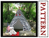 Kids Teepee Pattern for Striped Fabric or Directional Prints