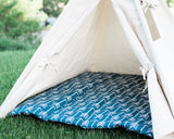 Quilted Navy Teepee Mat with Arrows