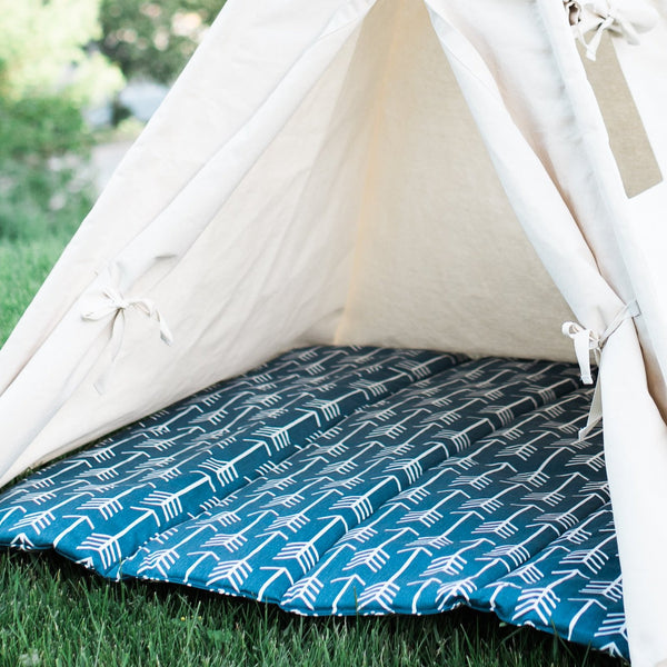 Quilted Teepee Mat with Arrows, Choose From 6 Colors, Two Sizes